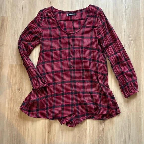 Volcom flannel romper - Picture 1 of 4